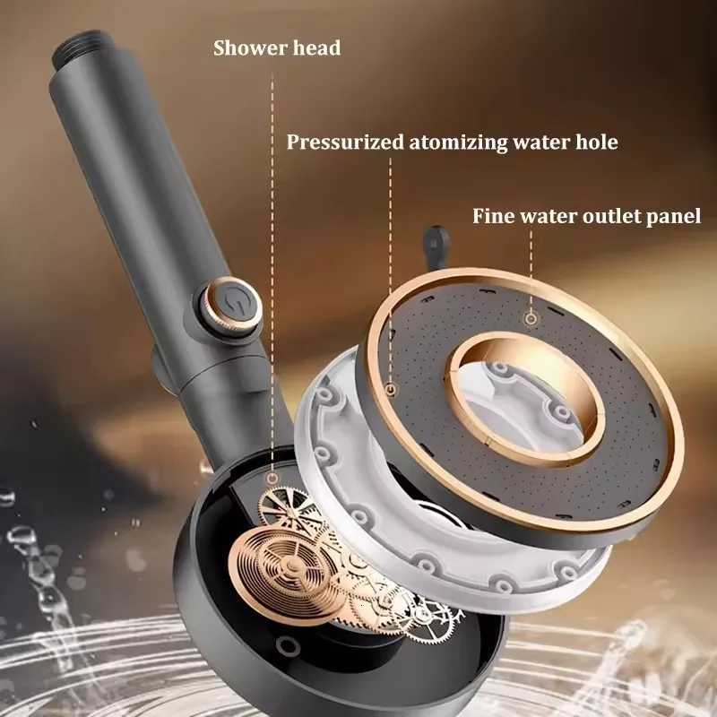 3 Modes Waterfall Large Flow Pressurized Shower Head High Pressure Water Saving One-Key Stop Massage Handheld Bathroom ShowersM251120