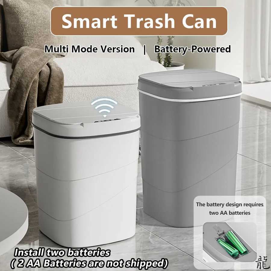 Smart Sensor Touchless Automatic Closing Trash Can Battery Powered for Bathroom House Office C251120
