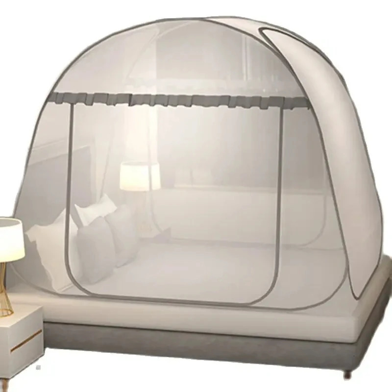 Simple Yurt Mosquito Net Portable Camping Tent Single Double Bed Canopy For Adult Foldable Bunk Mesh Net Breathable Mosquito Net 250415