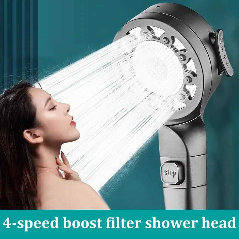 Bathroom Shower Nozzle Bath Sprayer Upgraded Multi-function Boost Filter Shower Head Bathroom Accessories One-button SwitchM251120