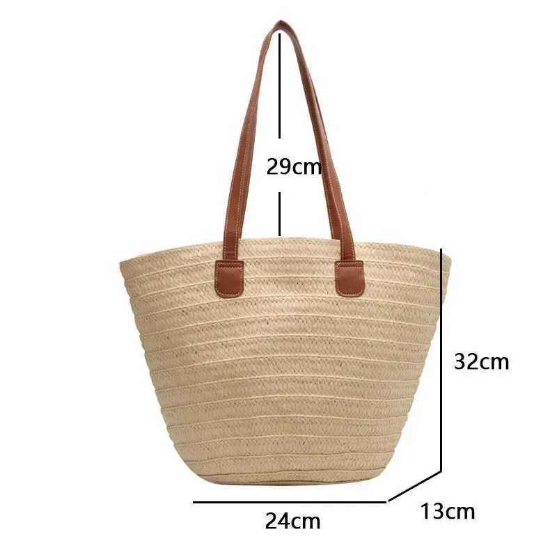 Women Braided Basket Clutches Top-handle Bag Large Straw Portable Shoulder Bag Summer Beach Party Purses Shopper Satchel Female XJ250610