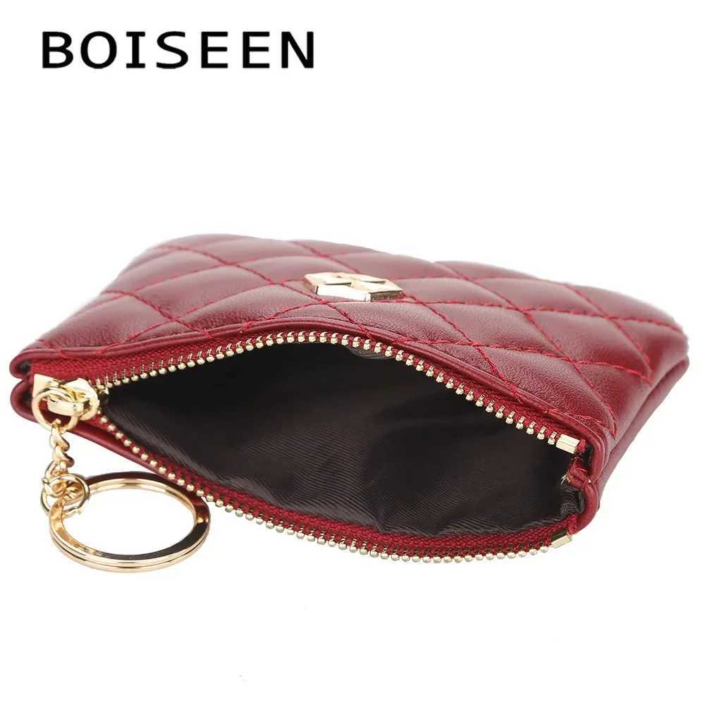 Ultra Thin Card Holder for Women Solid Color PU Mini Wallet No RFID Slim Pocket Purse with Coin Zip PocketW251120