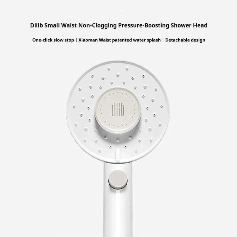 Diiib Shower Head 3 Modes Adjustable G1/2 Showerheads Water Saving One-Key Stop Water Spray Nozzle Bathroom Faucet AccessoriesM251120