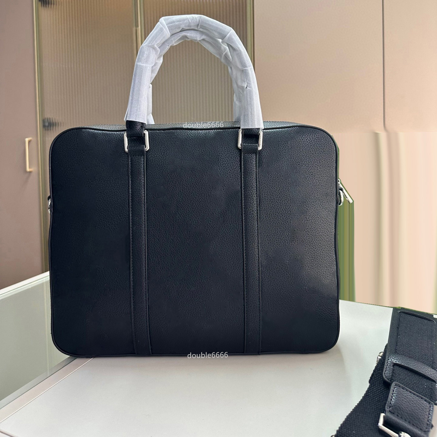 Luxury designer embossed big letter tote bag men's casual business briefcase leather shoulder bag work bag travel bag women's messenger bag Laptop Bag crossbody