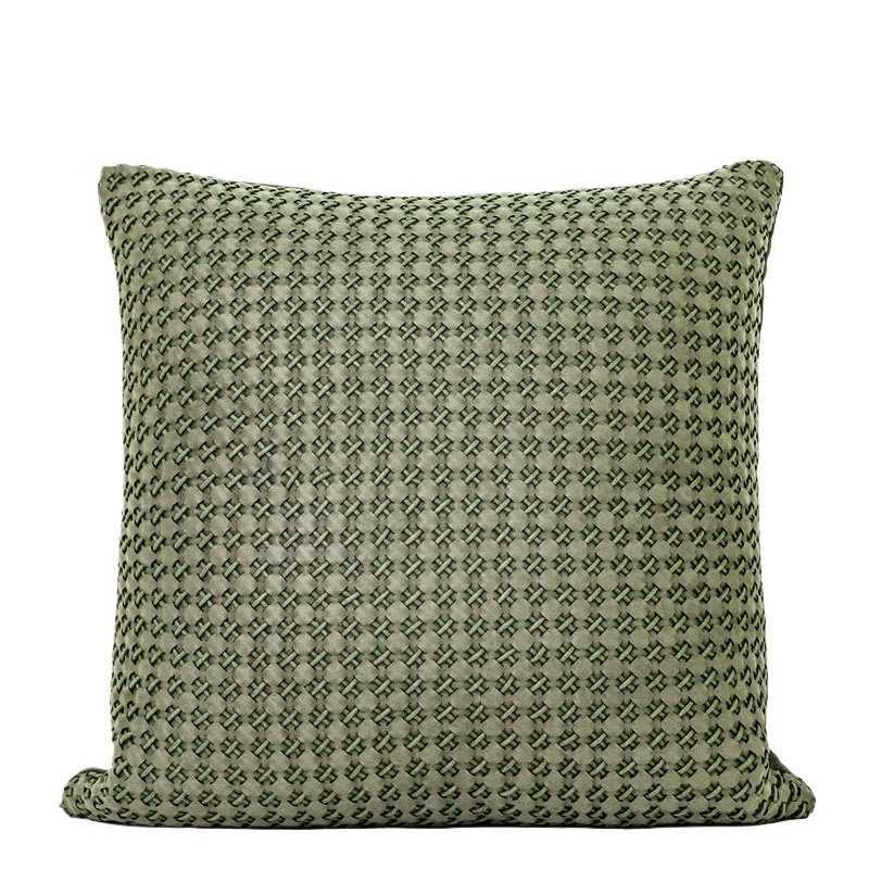 Pillow Case Grey olive green hand woven Cushion Cover Rectangular Waist case Modern Light Luxury Model Room Sofa Cover C251120