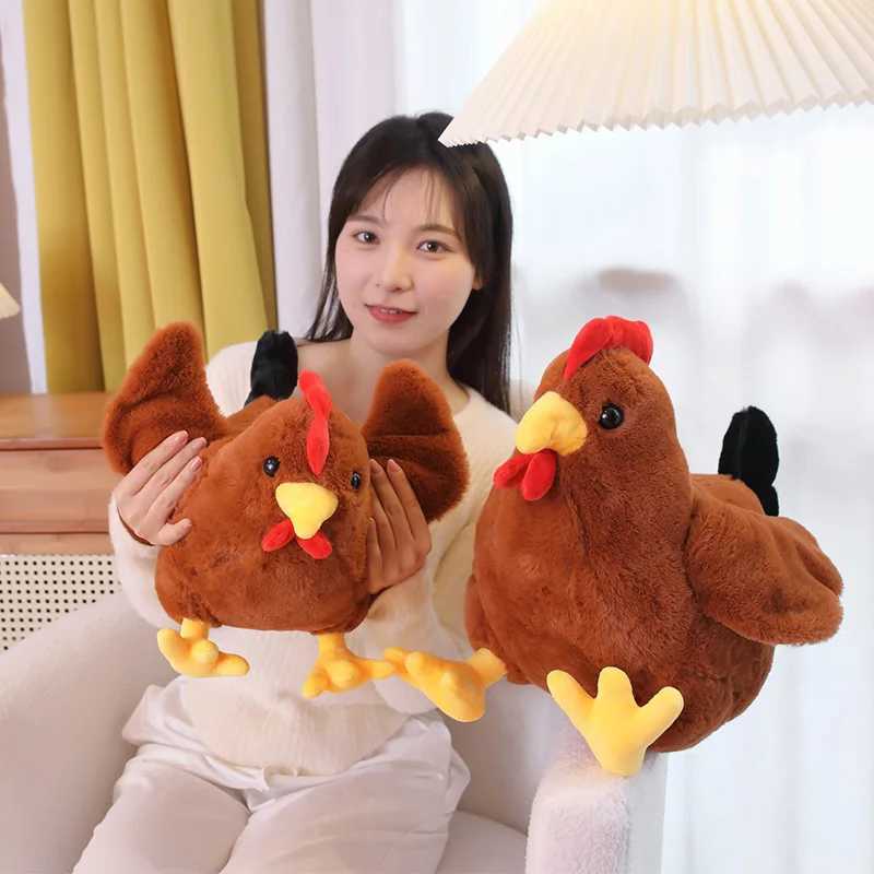 30-40cm Kaii Rooster Cock Doll Simation Chicken Plush Toy Soft Stuffed Potry Chicken low Birthday Gifts For Kids C251202