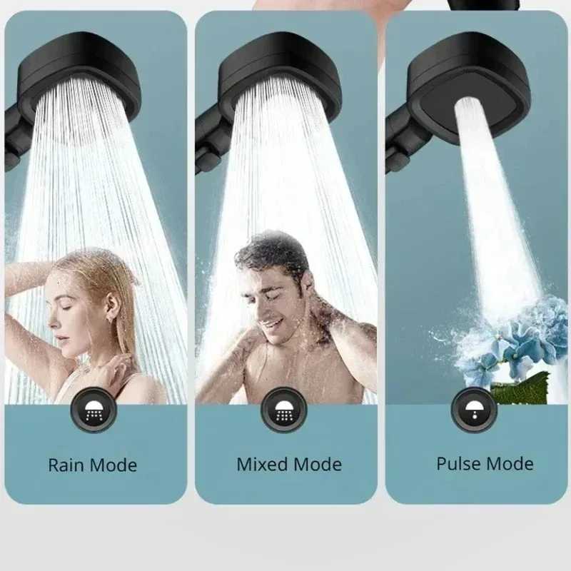 3 Modes Adjustable One-Key Stop Water Shower Heads High Pressure Water Saving Shower Heads High Quality Bathroom ShowersM251120
