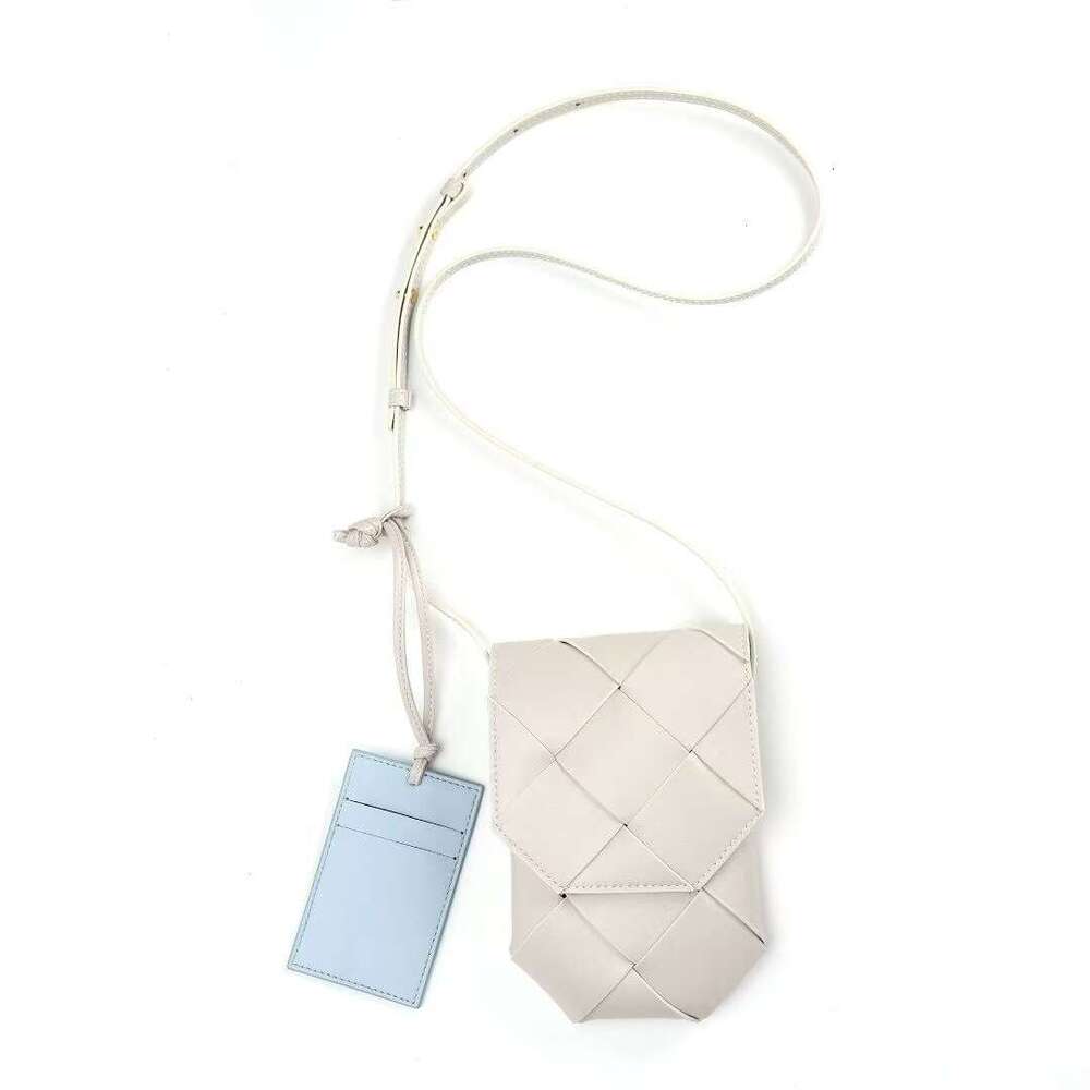 High Quality Cowhide Phone New Trend Hand Woven Single Shoulder Diagonal Span Small Bag Knot