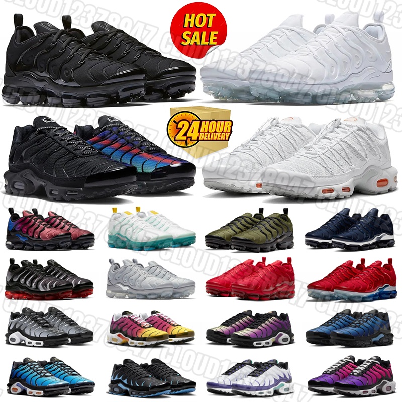 Designer tn plus tns men shoe Leather mesh rubber running shoes sneakers mens trainers strap Triple Black White Hyper Blue outdoor sports sneaker chaussures