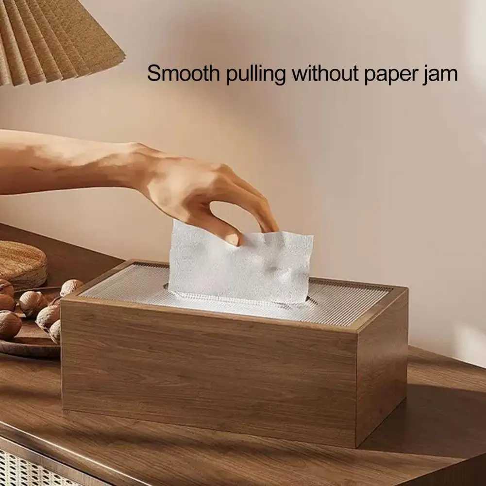 Natural Texture Tissue Box Vintage Style Tissue Box Chinese Style Wood Tissue Box Light Luxury Desktop Napkin Organizer for Room C251120