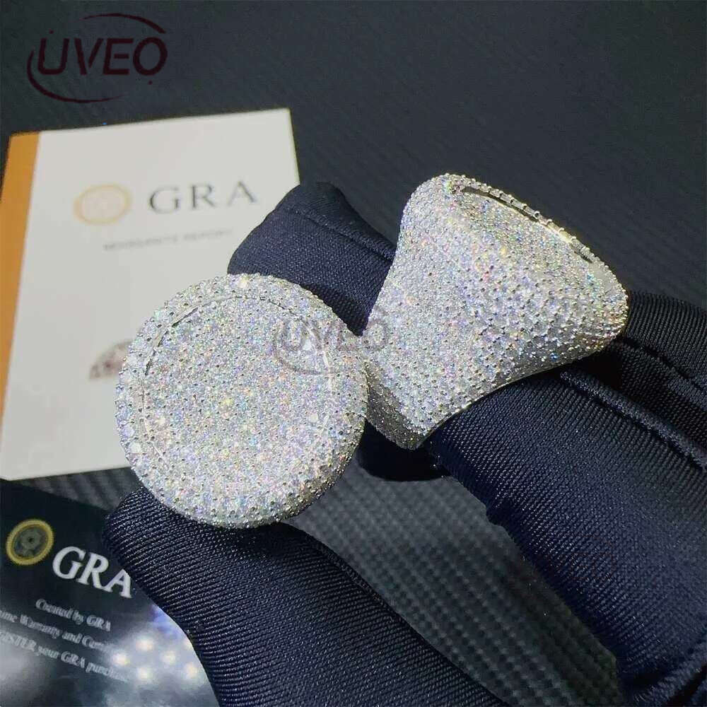 Fine Jewelry Iced Out Hip Hop Cuban k Ring Gold Plated Sterg Sier VVS Moissanite Dia