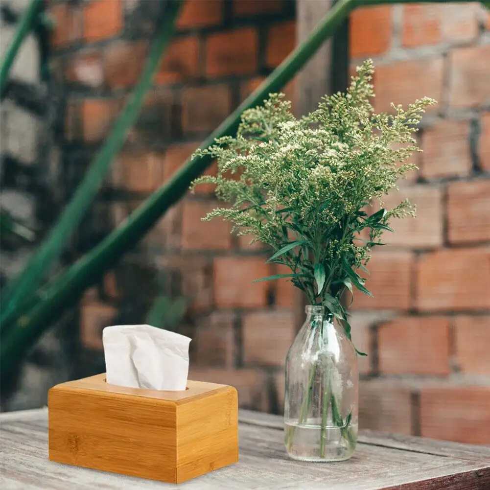 Creative Bamboo Tissue Box Car Home Rectangle Shaped Container Towel Napkin For Home Office Desktop Organize Boxes C251120