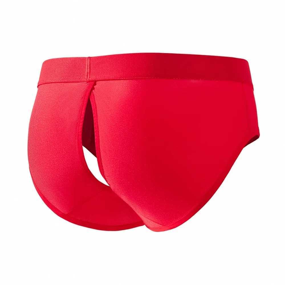 Sexy Men Underwear Brief with Reinforced Crotch for Men Women Couples Role Play Gay Underwear Penis Hole Backless Open BackW251120