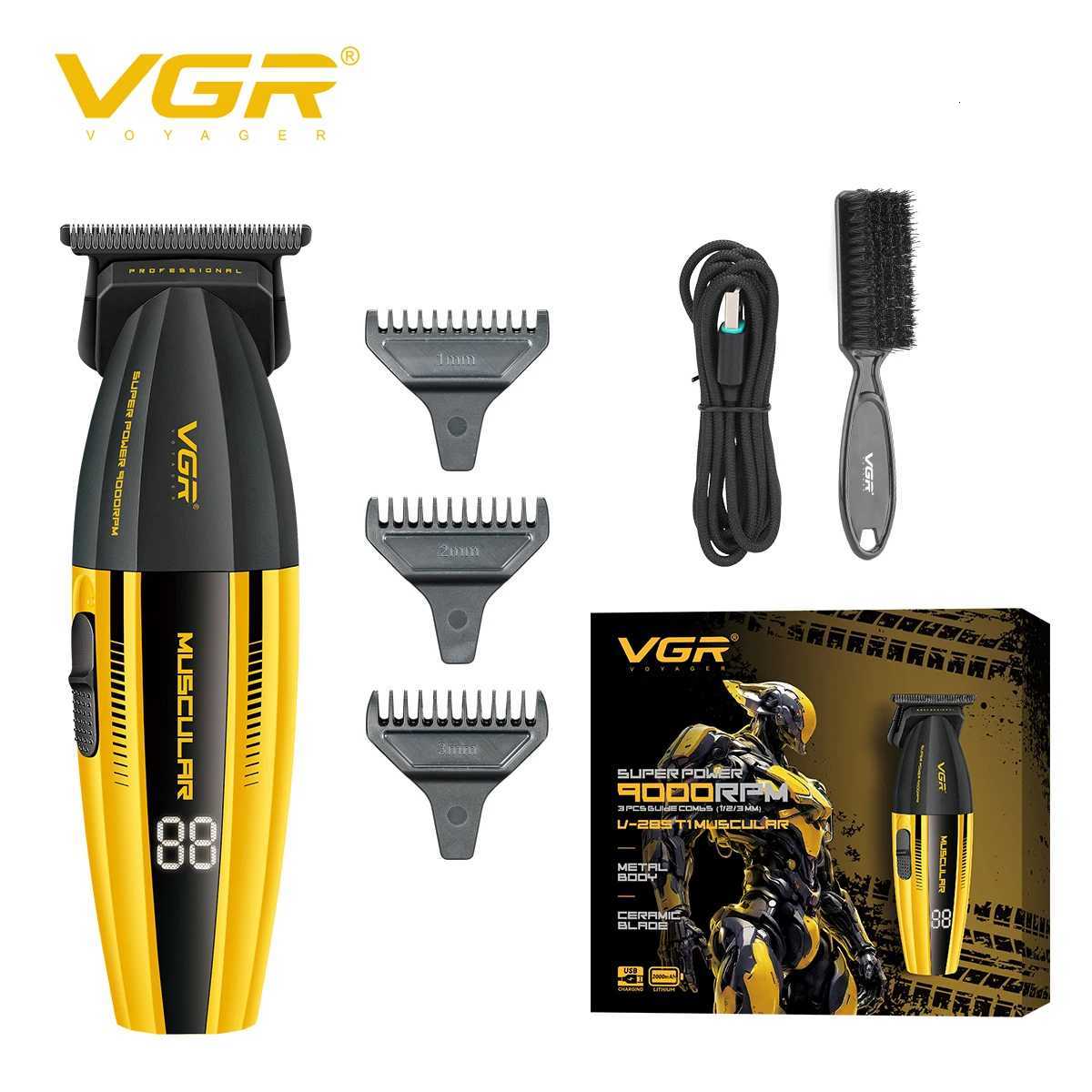 VGR professional high-end hair clipper metal mecha wind mens electric push hair salon home oil head carving pusher V-285TT251120