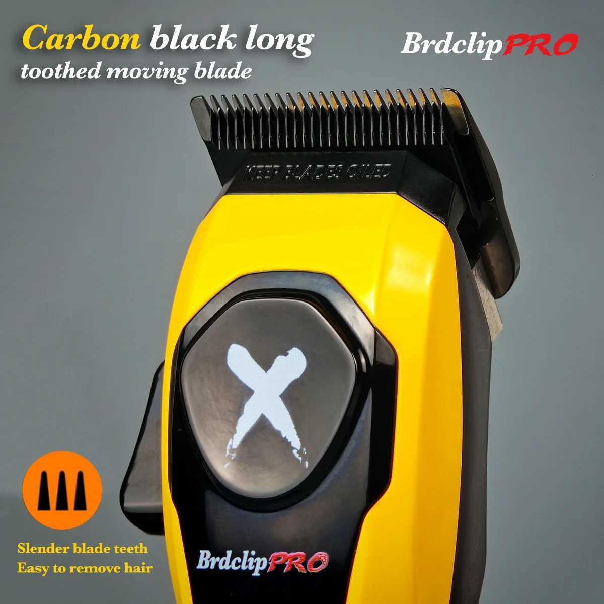 Professional BRDCLIP 619 Hair Clipper 7500RPM Precision Steel Sharp-angled Blades LCD Display Charging Base Hair Cutting MachineT251120