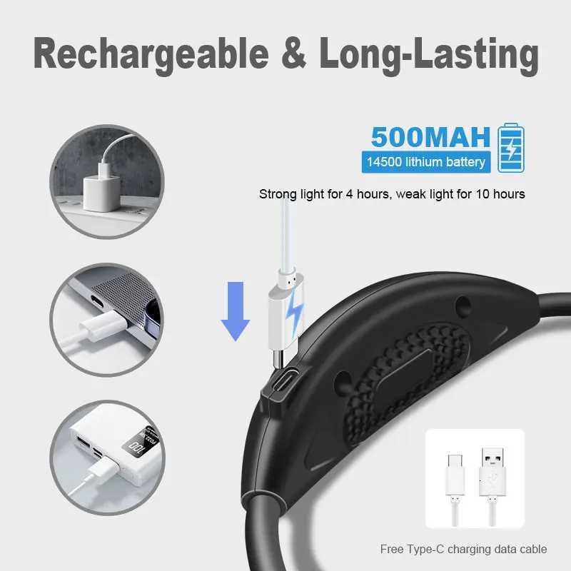 USB LED Neck Book Light for Reading in Bed Dorm Room Lamp for Students Studying at Night M251120