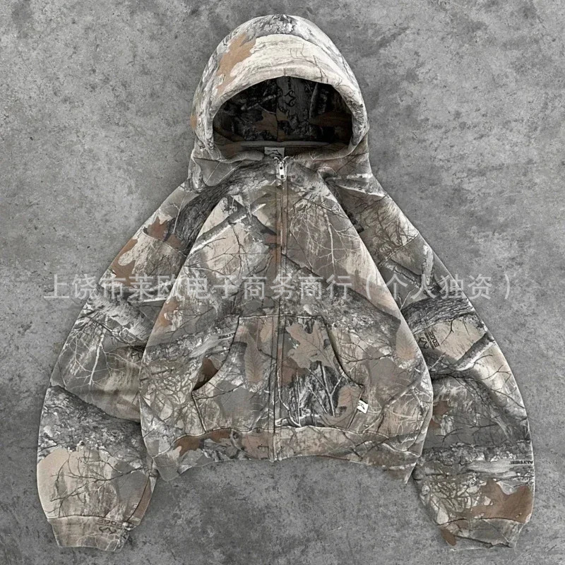 American Y2K Harajuku casual loose punk super large hoodie mens retro street hip-hop fashion version zipper sportswear womens 241202