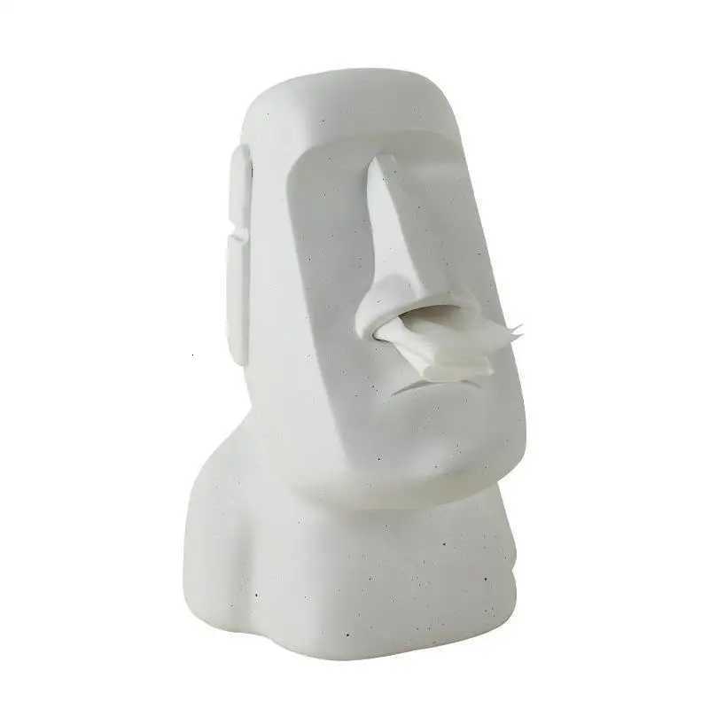 1PC Creative Moai Statue Tissue Box Dustproof Pull-Out Resin Napkin Holder for Bathroom Car Hotel Decoration Ornament C251120