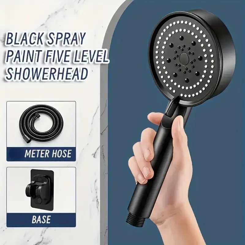 High Pressure Shower Head Set with 15m Hose Wall Mount Powerful Spray Water Saving Adjustable for Low Flow BathroomM251120