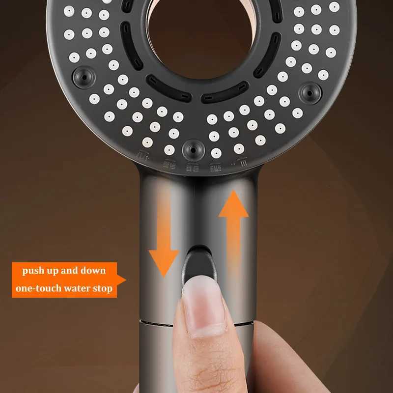 Pressurized Hollow Shower Head Bathroom Water Heater Universal Large Water Outlet Five-speed Filter Shower SetM251120