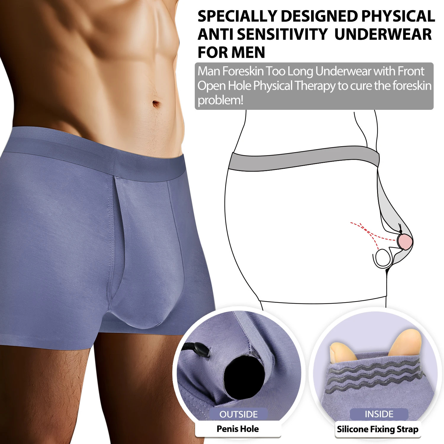Mens breathable underwear with front opening adjustable ring set boxing shoes leather longterm treatment enhancing mens 250417