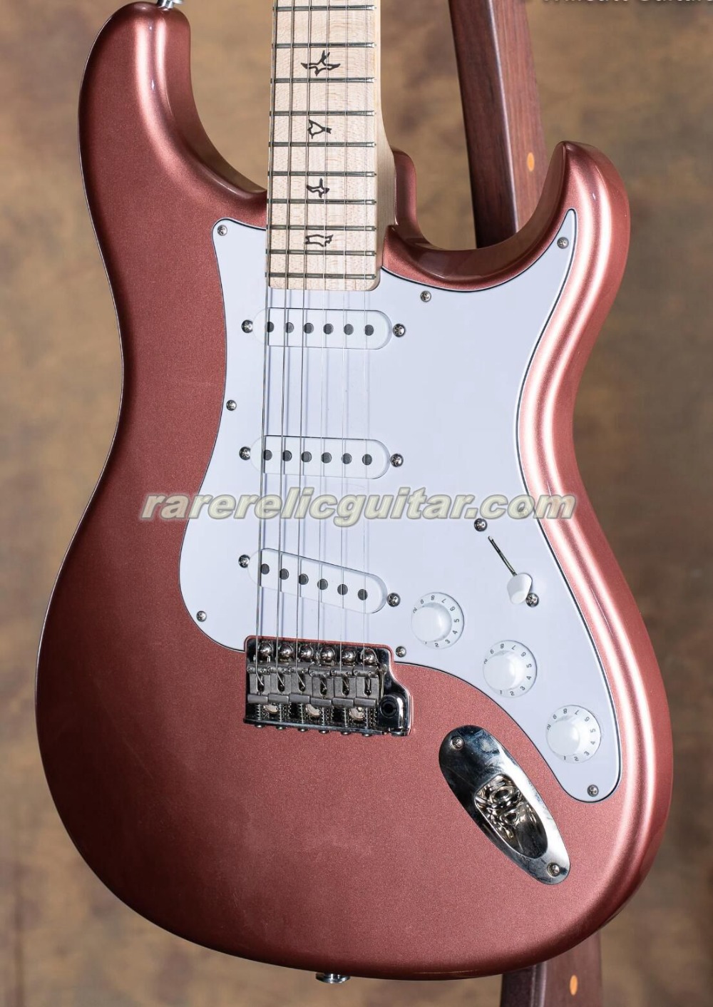 Custom John Mayer Sliver Sky Midnight Rose Electric Guitar Maple Neck Maple Fingerboard Black Neck Plate Bid Outlines Inlay Tremolo Bridge