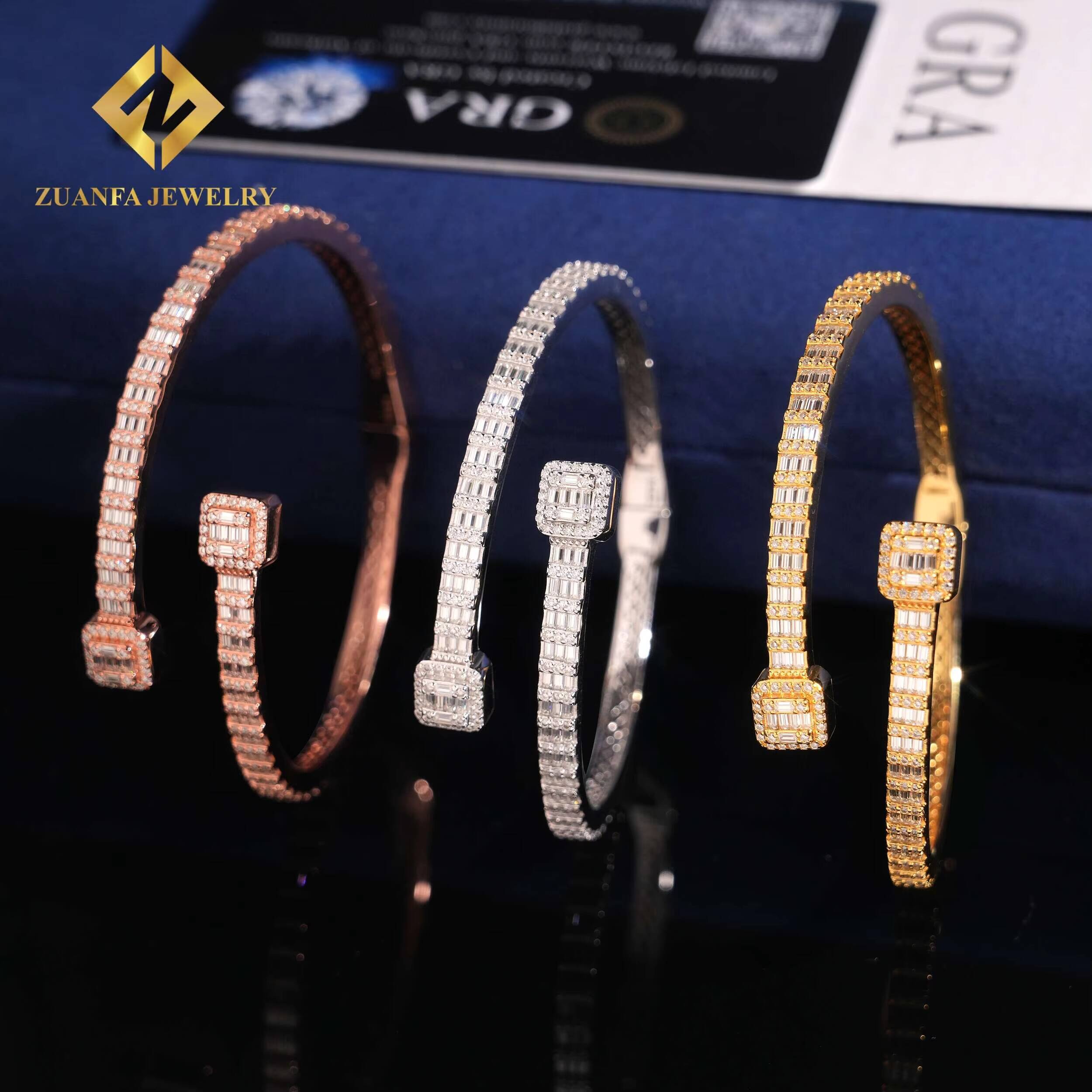 New Arrival Designs Moissanite Bracelet 925 Silver Gold Plated Pass Diamond Tester Moissanite Womens Bracelet Hot Sale with GRA