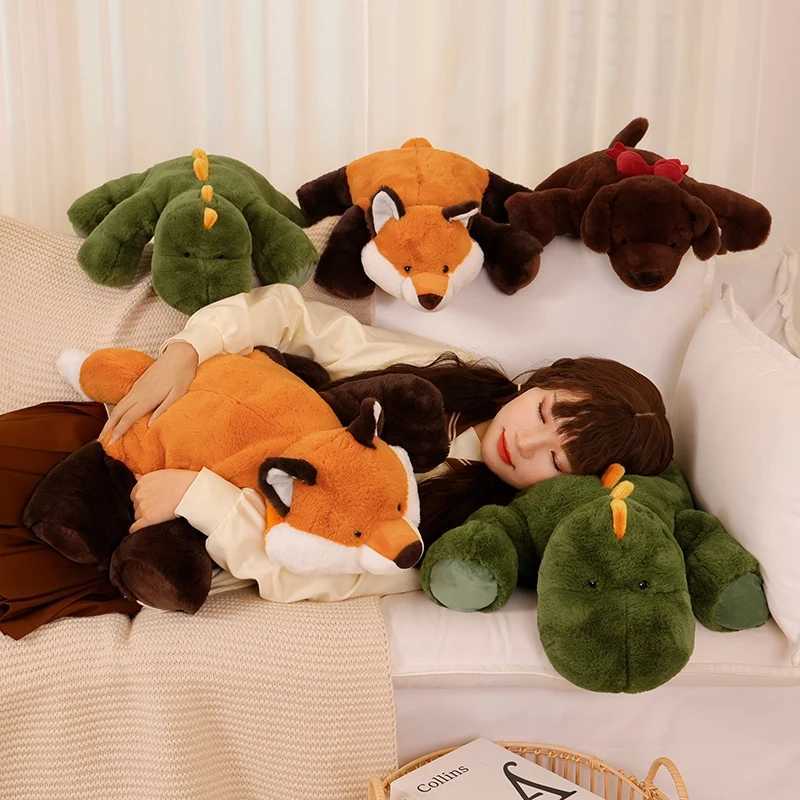45-70cm Super Soft Lazy Fluffy Plush Stuffed s Plushie Raccoon Fox Crocodile Sloth Hug Throw low Birthday Gift Boy Girl C251202