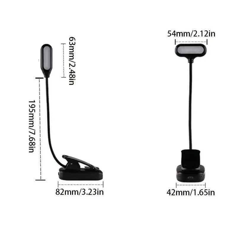 Battery Powered Mini LED Book Light with Clip Eye Protection Flexible Reading Lamp Desk Bedside Portable Night Light Study Light M251120