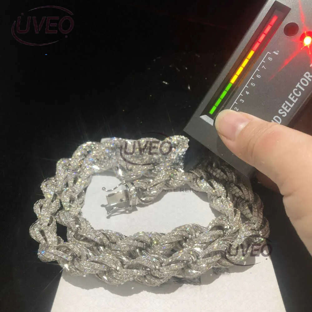Twisted Moissanite S 10k 14k Solid Gold Hip Hop Men Jewelry Cuban Necklace Iced Out Vvs Dia Rope Chain Free delivery