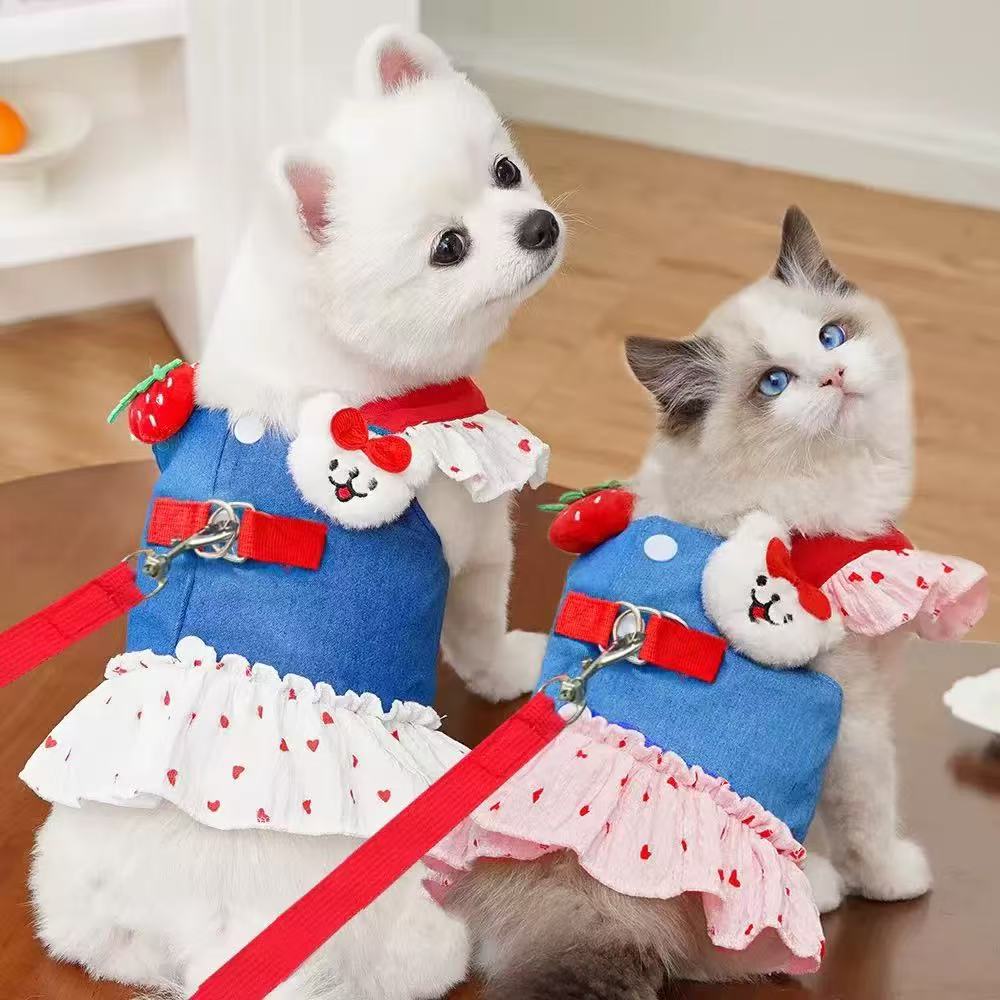 T0012Small dog pet puppy clothes thin section Yorkshire schnauzer Bichon Teddy Pomeranian Corgi Shiba Inu French Bulldog