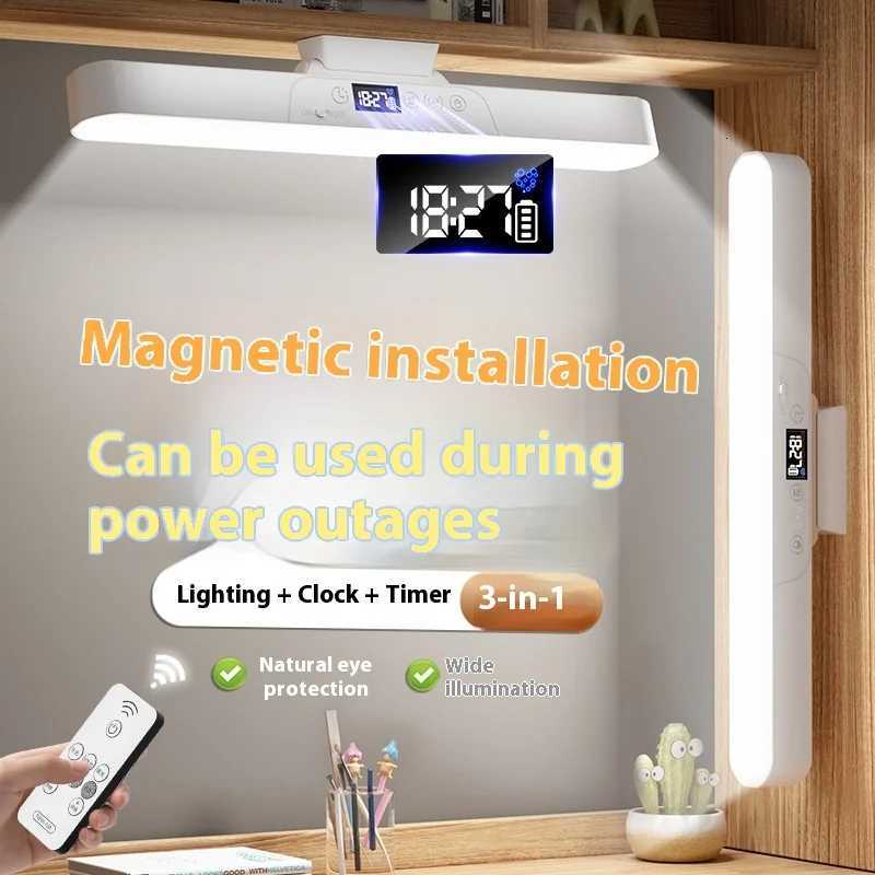 2026 Desk Lamp Eye Study Dormitory Reading Lamp LED Power Display Clock Timer Magnetic Cool Lamp M251120