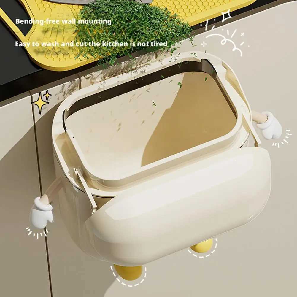 Kitchen Trash Can Bathroom Kitchen Use Trash Can Hanging Design Kitchen Garbage Bin With Lid For Under Sink 9L 12L Capacity C251120