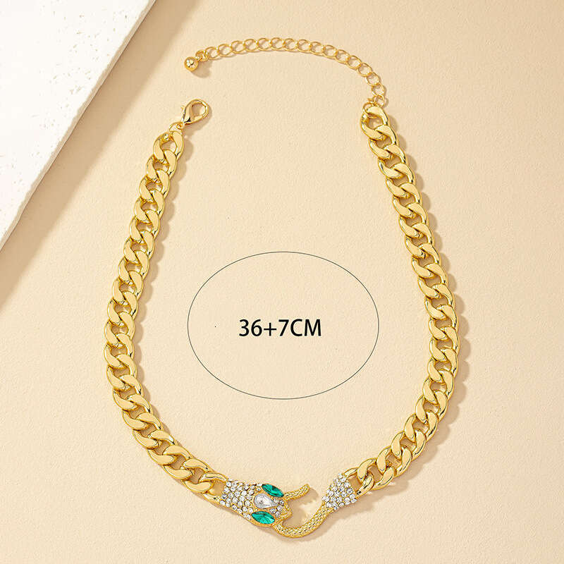 Snake-Shaped Metal Necklace Collarbone Chain Celebrity New Ins Hip-Hop Trendy Cool Accessories