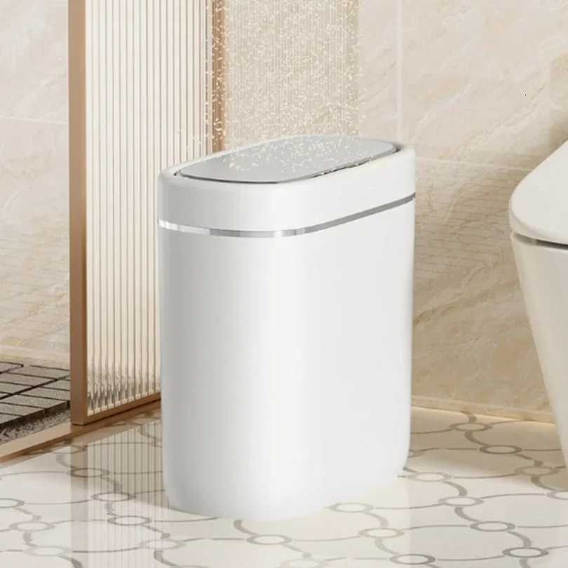 7/9L Narrow Smart Sensor Trash Can Automatic Wastebasket With Lid Desktop Trash Can Waterproof Toilet Dustbin Wastebasket C251120