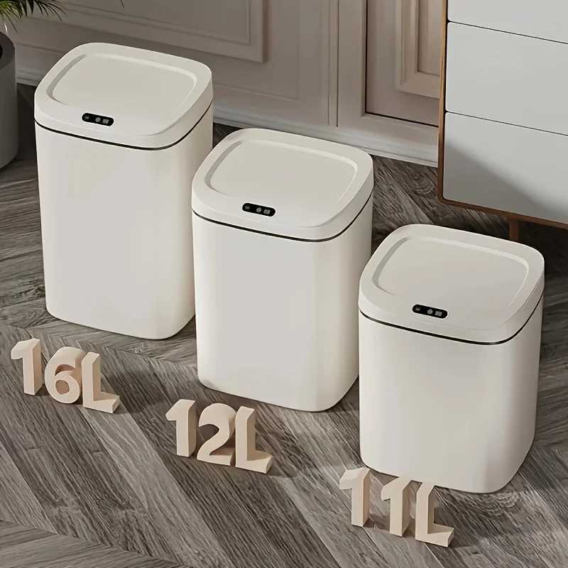 369Gal Smart Trash Can w/Motion Sensor Battery-Powered Anti-Fingerprint Quiet Cover - for Kitchen Office Bathroom C251120