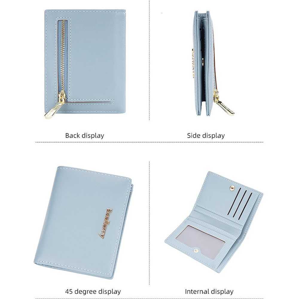 Small Minimalist Card Holder Baellerry Compact Zip Around Wallet for Women RFID Blocking Multi Pocket OrganizerW251120