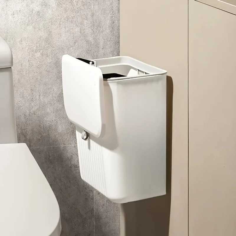 This Is A High-end Household Trash Can for The Bathroom Kitchen and Living Room with A Seamless Flip Lid and Wall-mounted Design C251120
