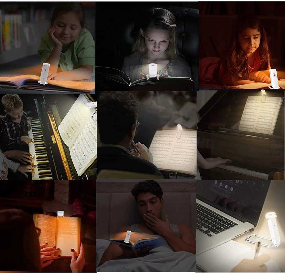 New LED Clip USB Rechargeable Book Reading Light Brightness Adjustable Eye Care Book Lamp Light Portable Bookmark Read Light M251120