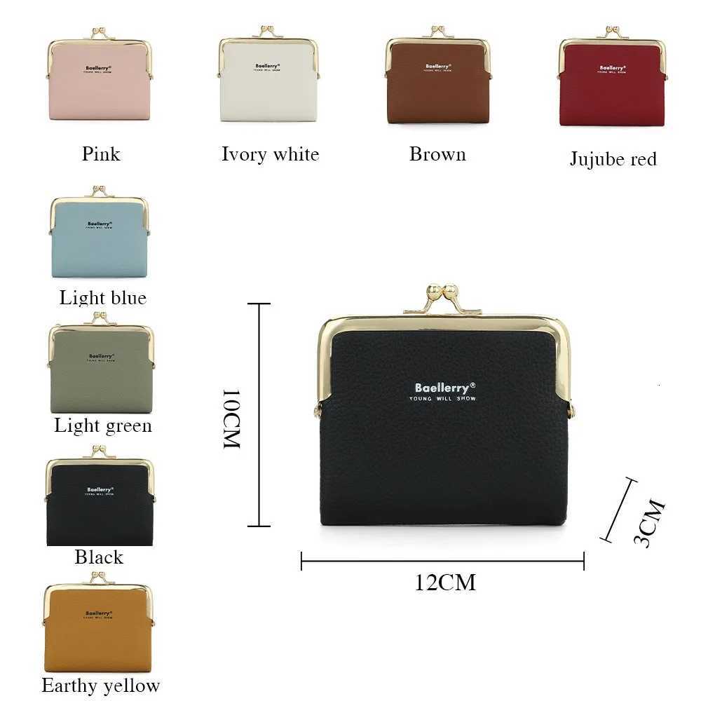 Womens PU Leather Short Wallet Lychee Grain Card Holder Non-RFID Slim DesignW251120