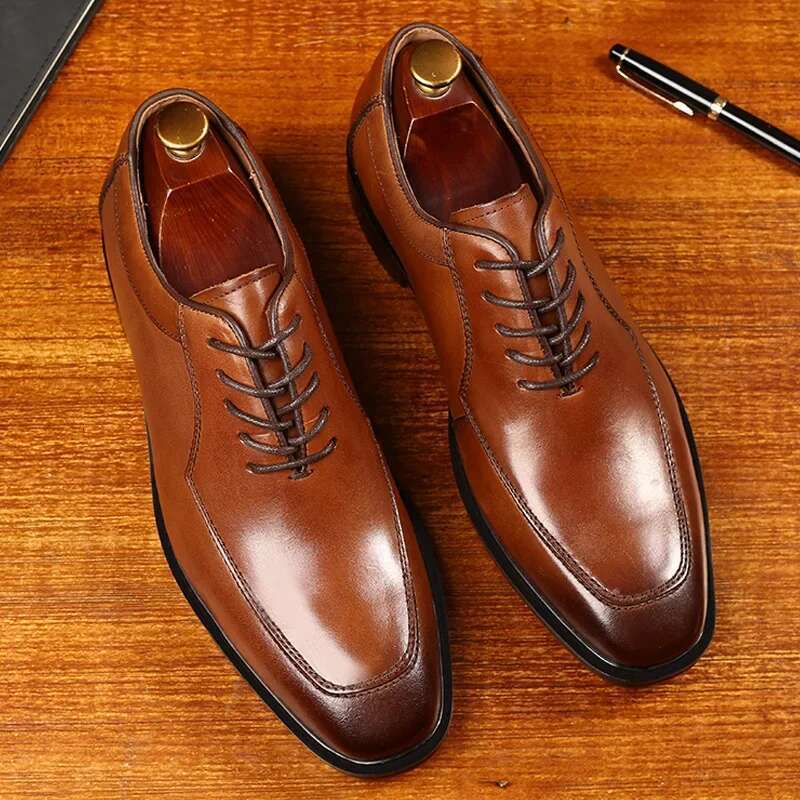 Retro Hot Zipper Formal Office Business High Quality Men Party Wedding New Casual Shoes