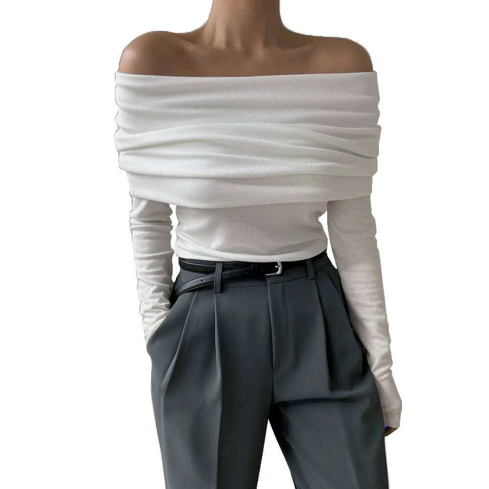 hoodie Women's Wear New Style One Temperament, Off Shoulder Design, Slim Fit And Slimming, Chest Wrapped Knitted Sweater For Women jacket