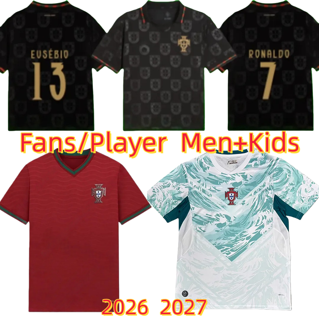 Edicao Special Portugal jersey 2026 2027 Black Panther Kit DIOGO J soccer jerseys RUBEN Portugieser Portuguese ronaldo football shirts Men Kids kit sets
