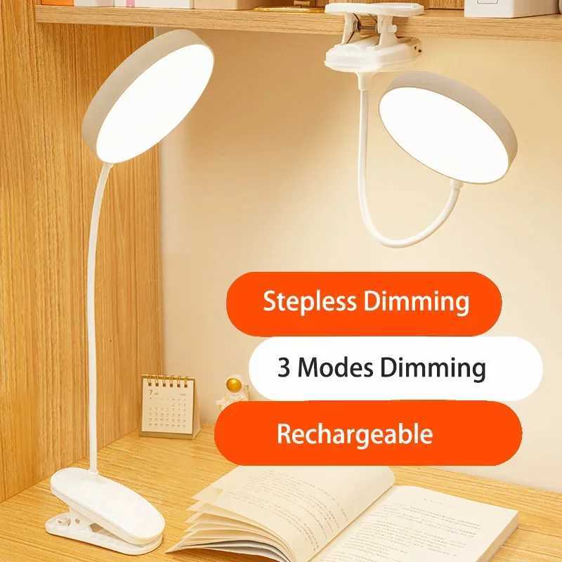 USB Rechargeable Table Lamp Led Desk Reading Book Light with Folding Clamp USB Powered Eye Protection for Office Bedroom M251120