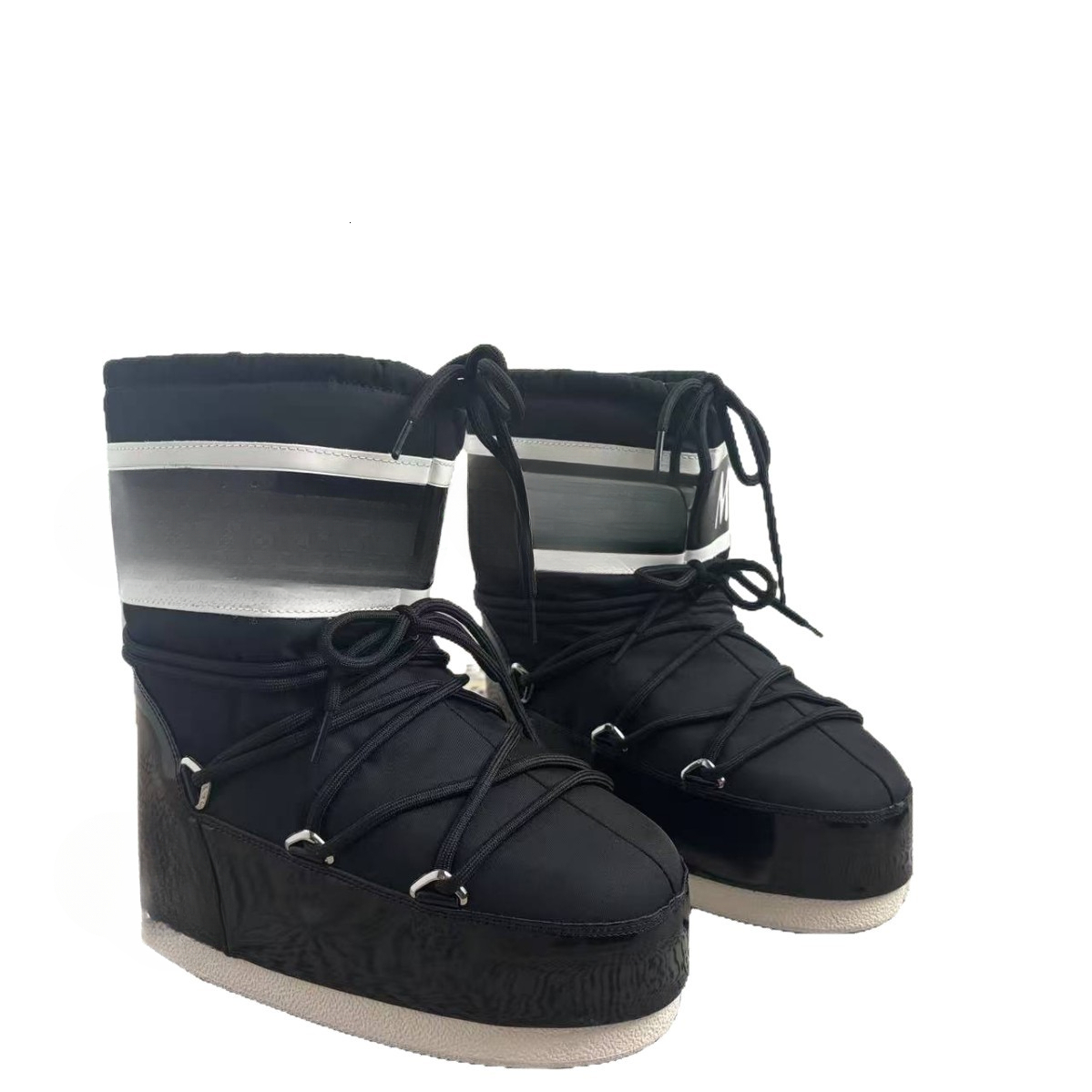 Designer's new winter long ski boots, warm high heels, anti slip snow boots, cotton shoes