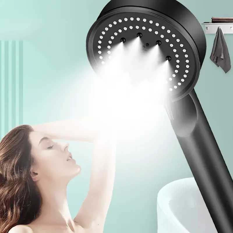 Black 5 Modes Shower Head Adjustable High Pressure Water Saving Shower Head Water Massage Shower Head Bathroom AccessoriesM251120
