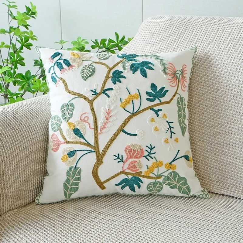 Pillow Case 45x45CM Blue Cute Throw Cover Light Luxury Nordic Flower Sofa Cushion Waist Cover Home Decorative case C251120