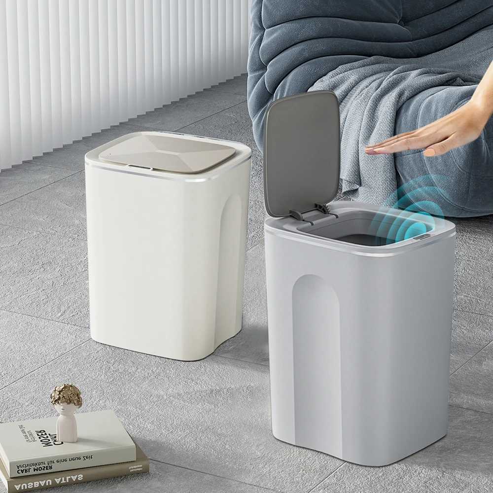 Smart Induction Trash Can Automatic 16L Touchless Kitchen Bathroom Waterproof USB Rechargeable Sensor Bin Home Office Bedroo C251120