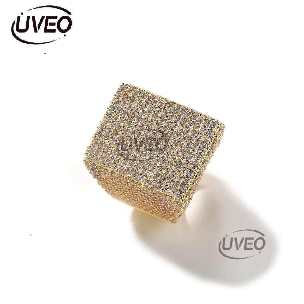 Fine Jewelry Iced Out Hip Hop Cuban k Ring Gold Plated Sterg Sier VVS Moissanite Dia