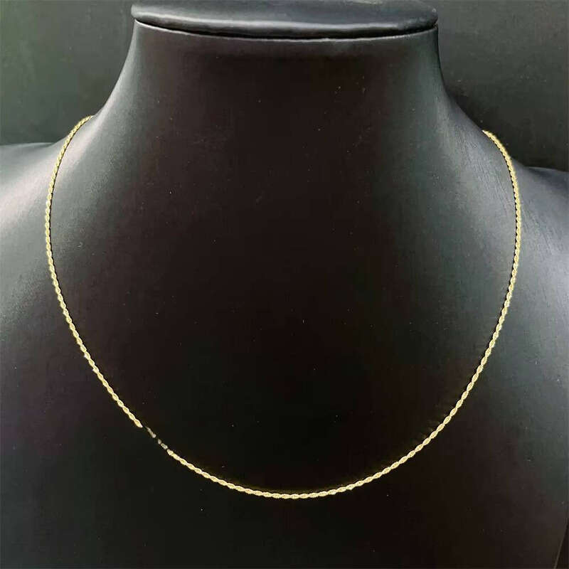 Bulk Sale Twisted Solid Au750 Real Gold Jewelry Rope Chain